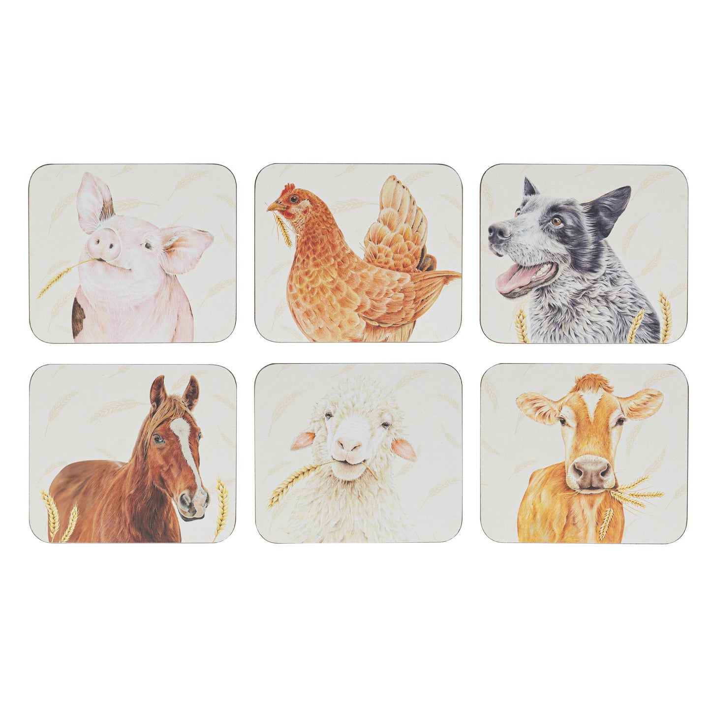 Farmyard Faces - Coaster 6PK