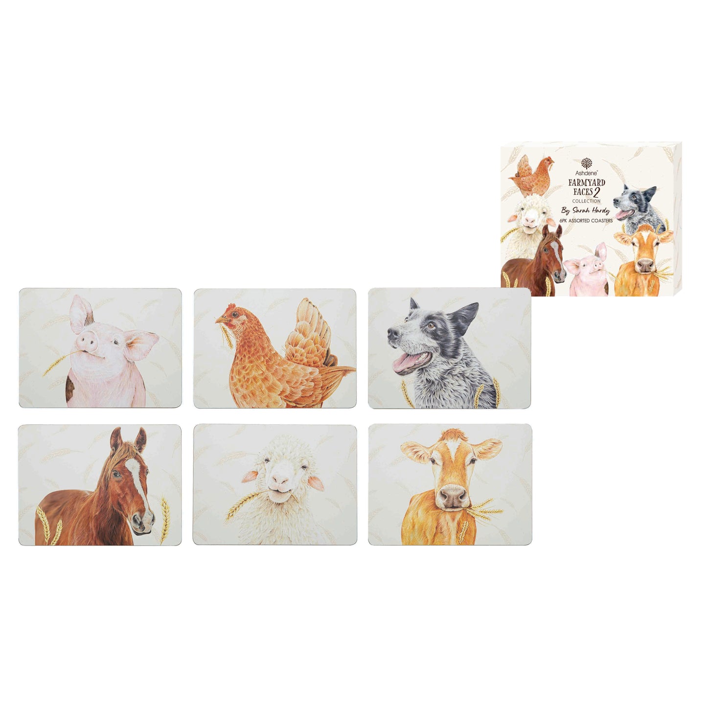 Farmyard Faces - Coaster 6PK