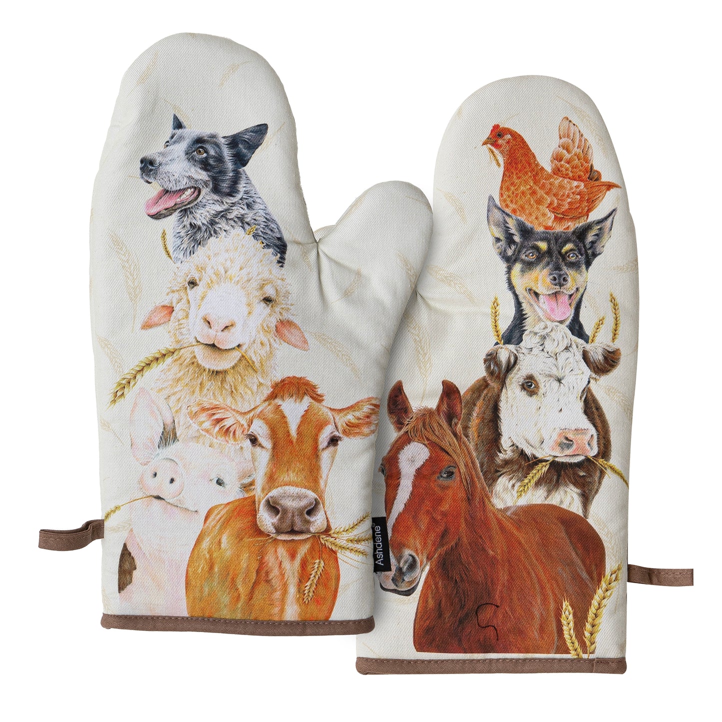 Farmyard Faces - Oven Mitt 2PK