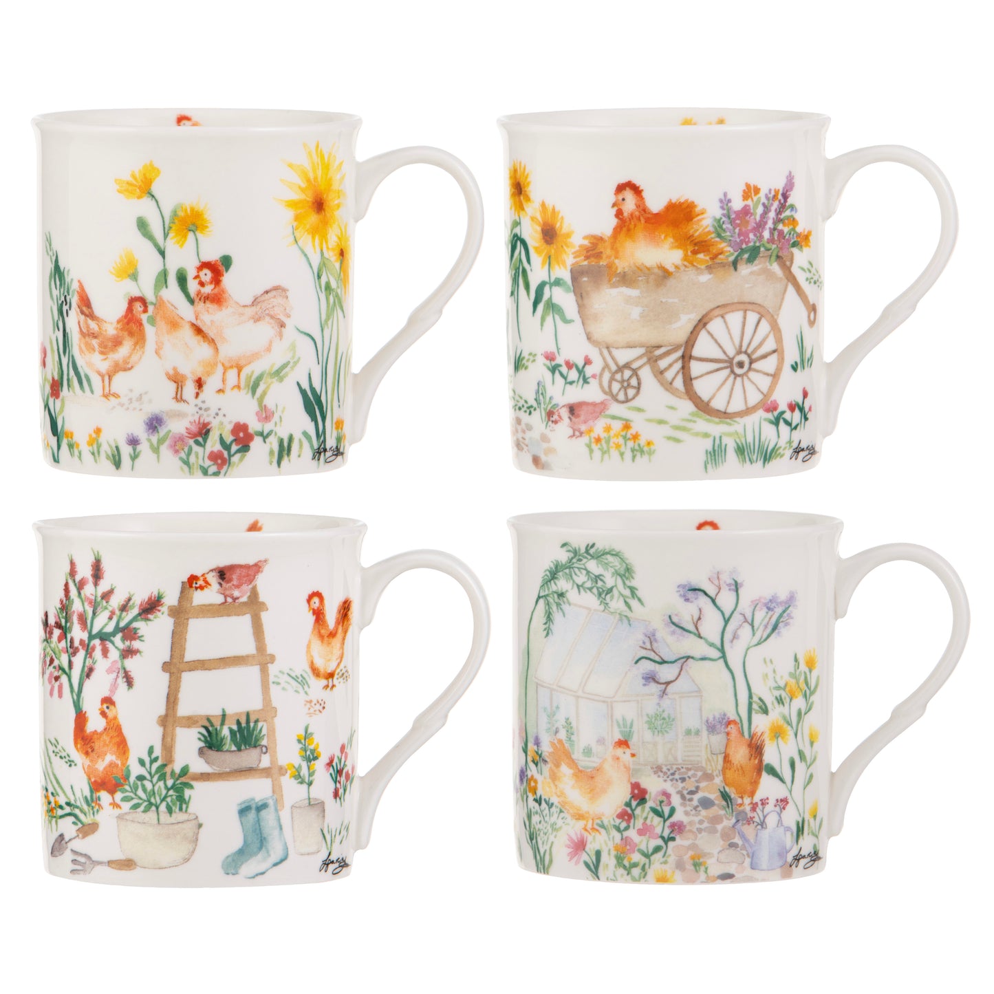 Garden Hens - Flowers Mug