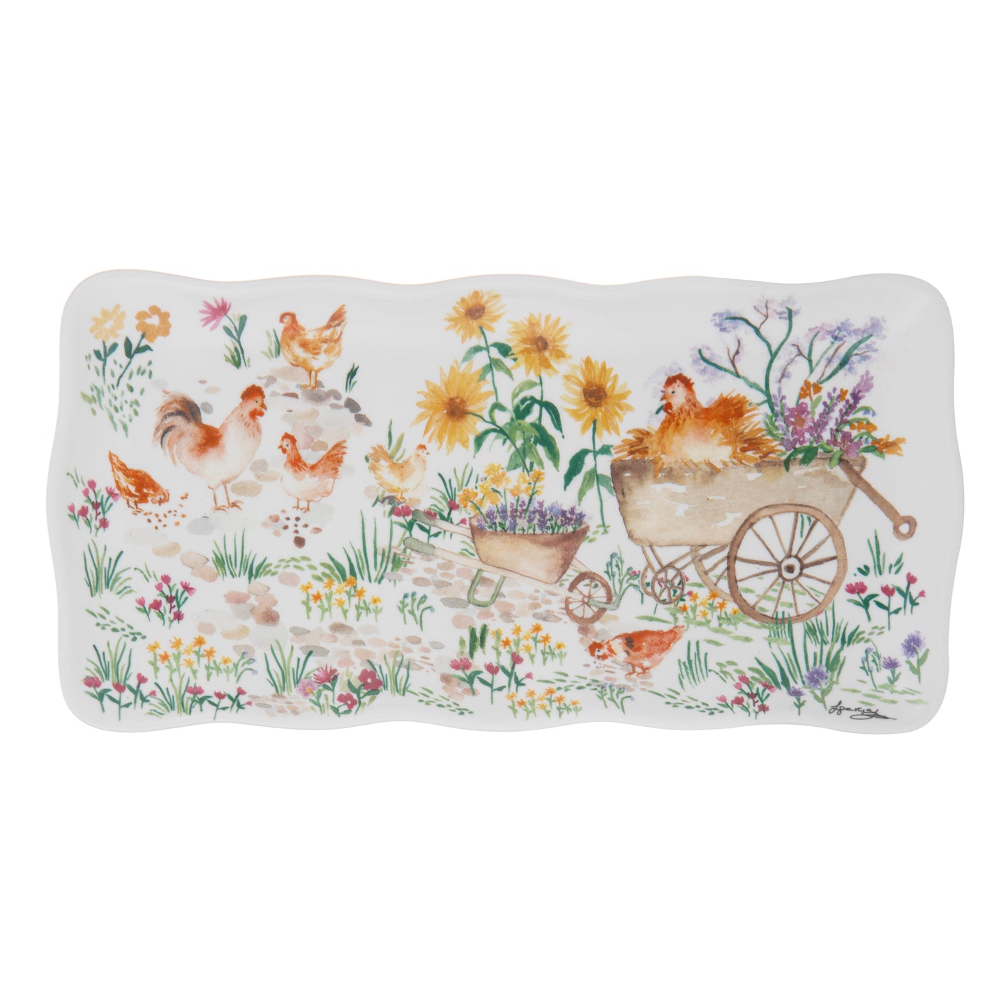 Garden Hens - Rectangle Platter
