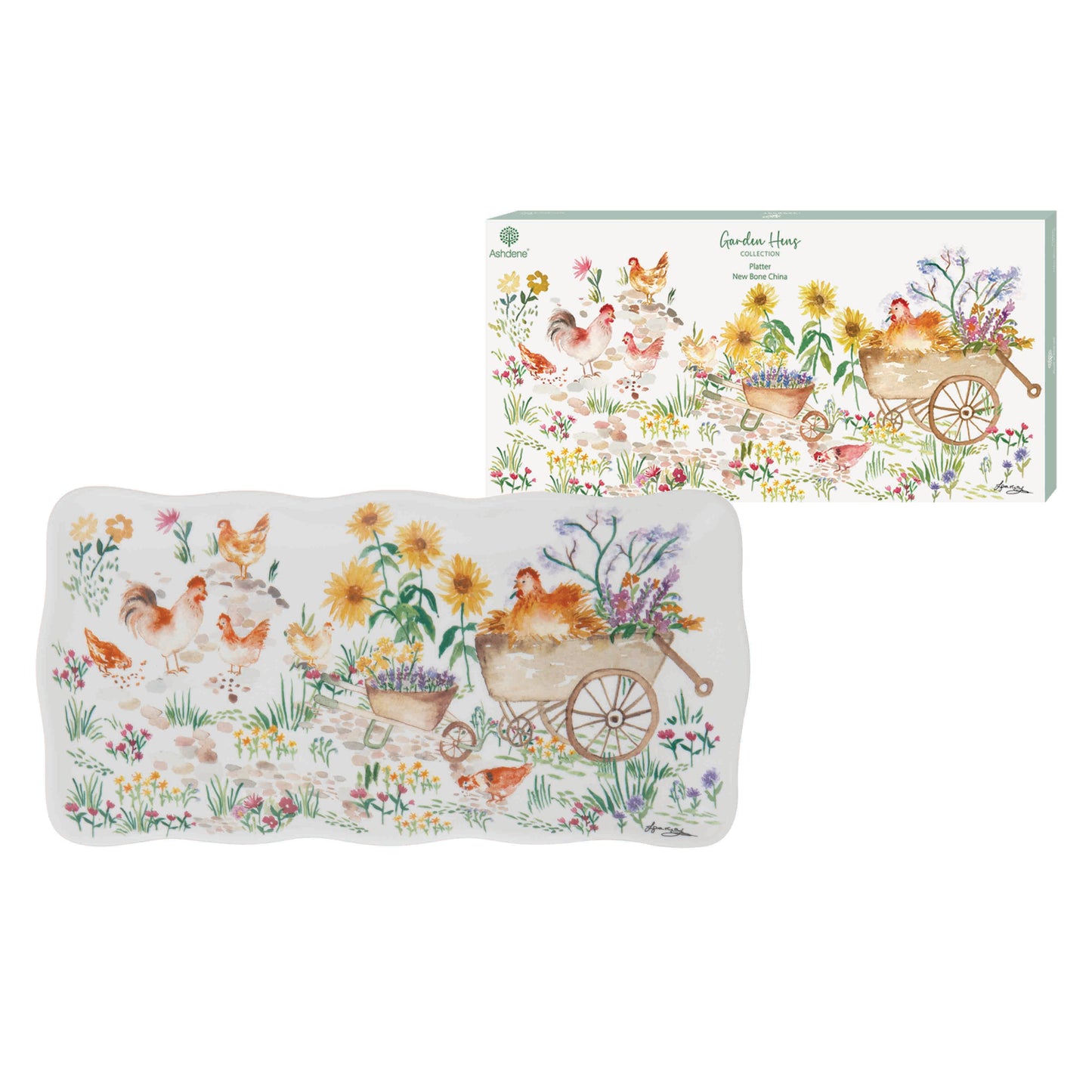 Garden Hens - Rectangle Platter