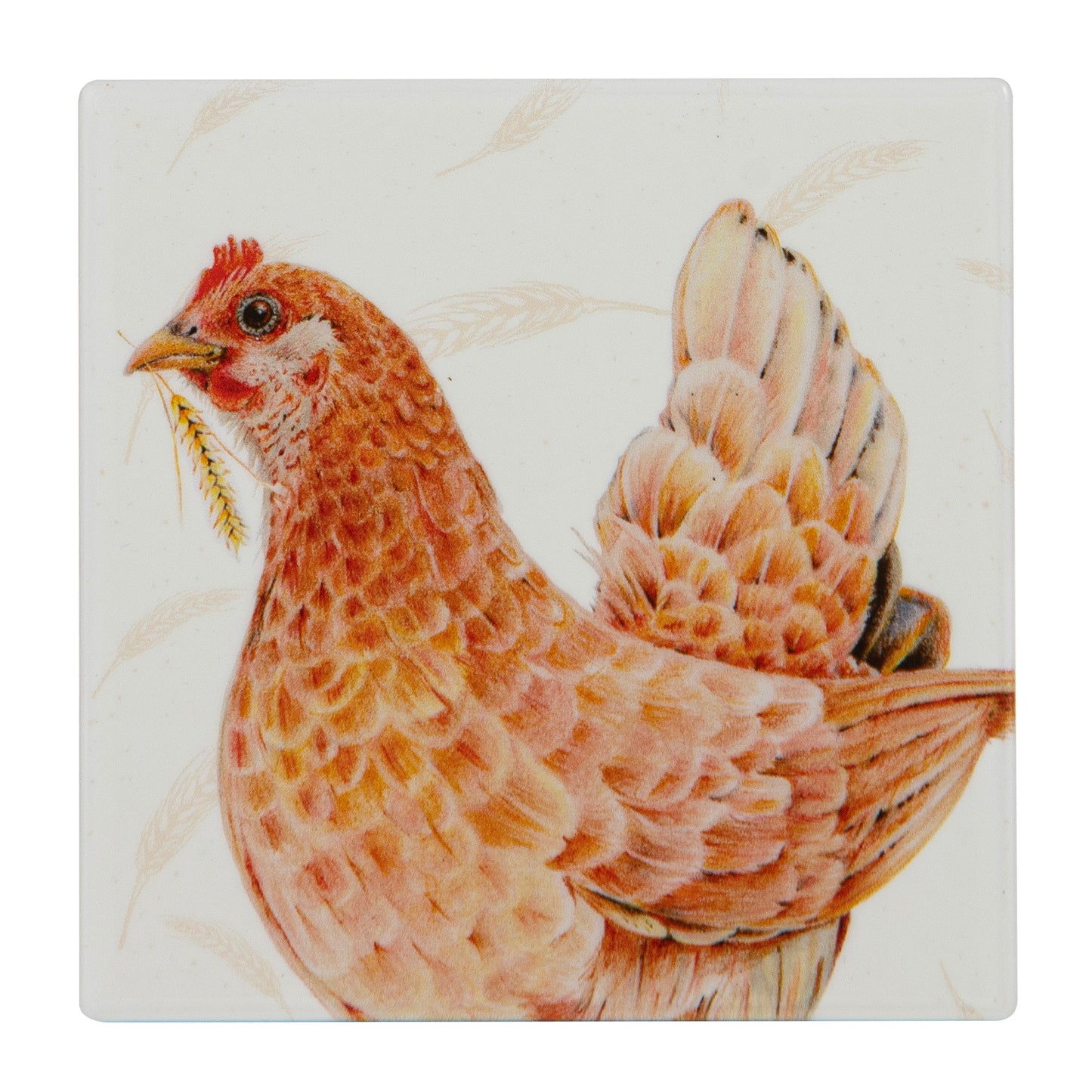 Farmyard Faces - Chicken Ceramic Coaster