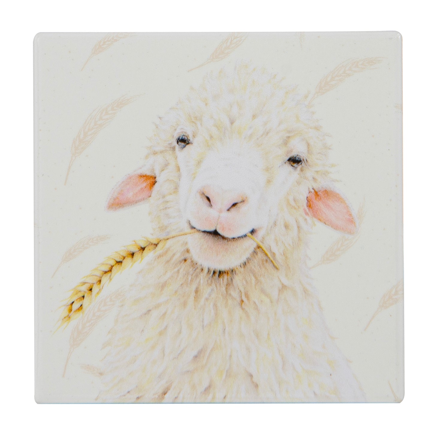 Farmyard Faces - Sheep Ceramic Coaster