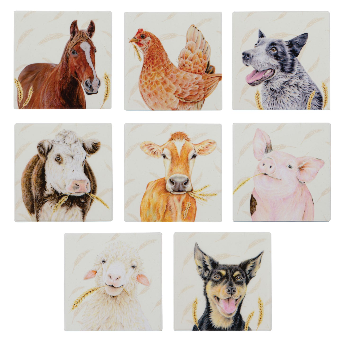 Farmyard Faces - Sheep Ceramic Coaster