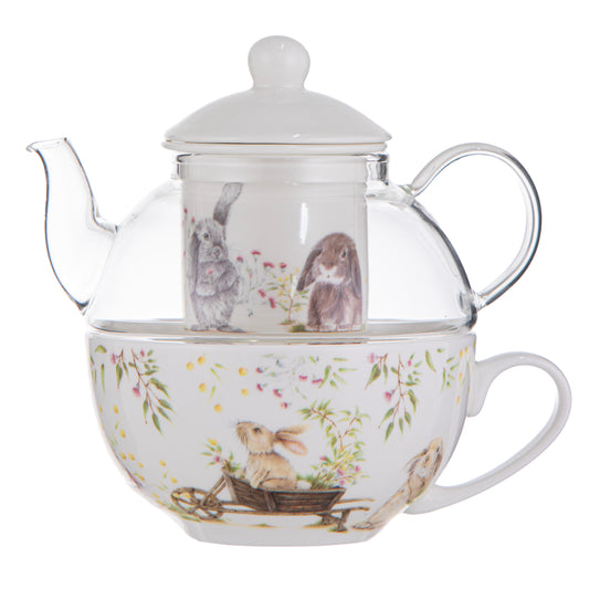 Bunny Tales - Glass Top Tea For One