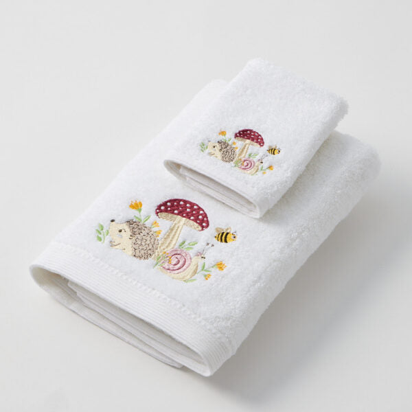 Bath Towel & Face Washer in Organza Bag - Mushroom Meadow