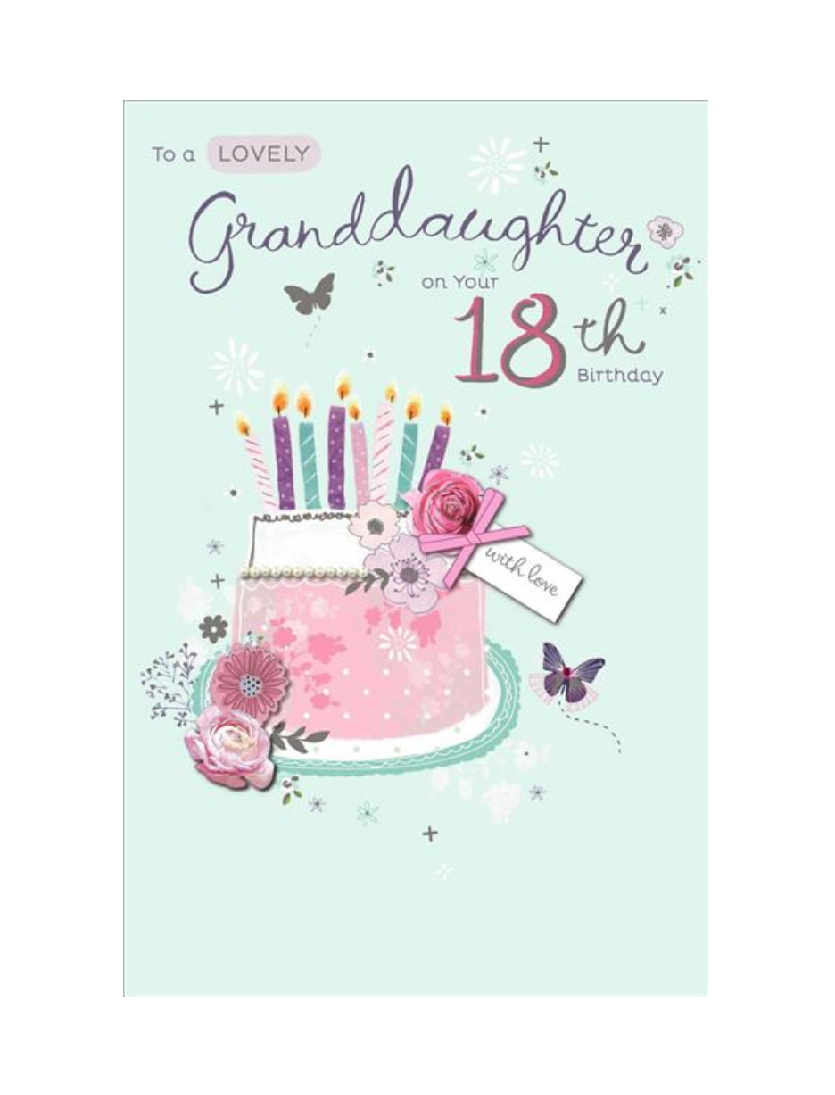 Card - Lovely Granddaughter on your 18th Birthday
