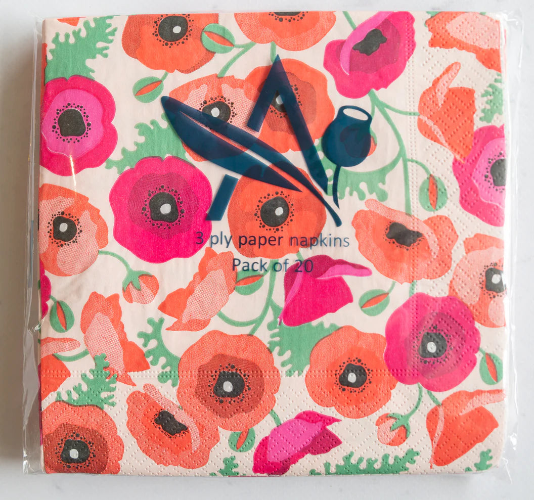 Paper Napkins - Poppies (Pack of 20)