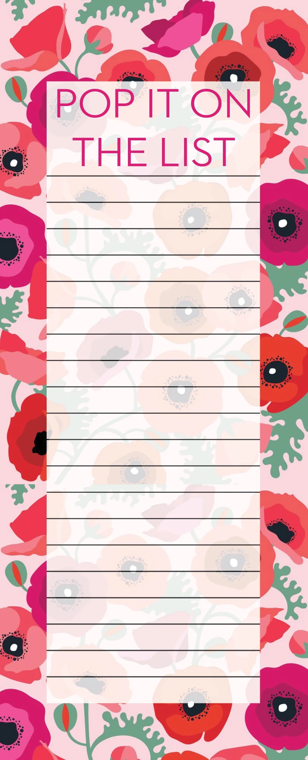 Shopping List - Pop It On The List (Poppies)