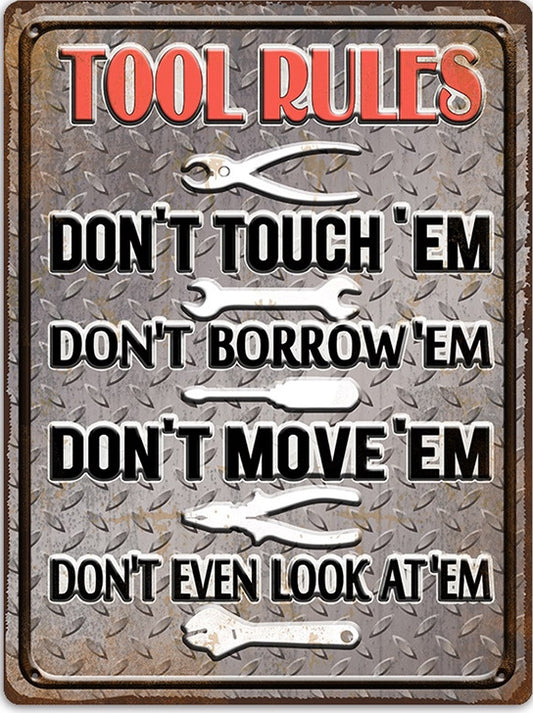 Hanging Tin Sign - Tool Rules