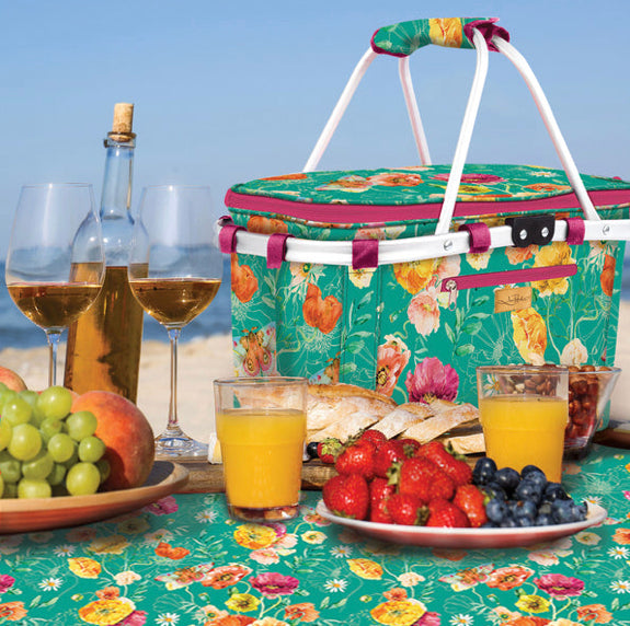 Picnic Basket - Bright Poppies