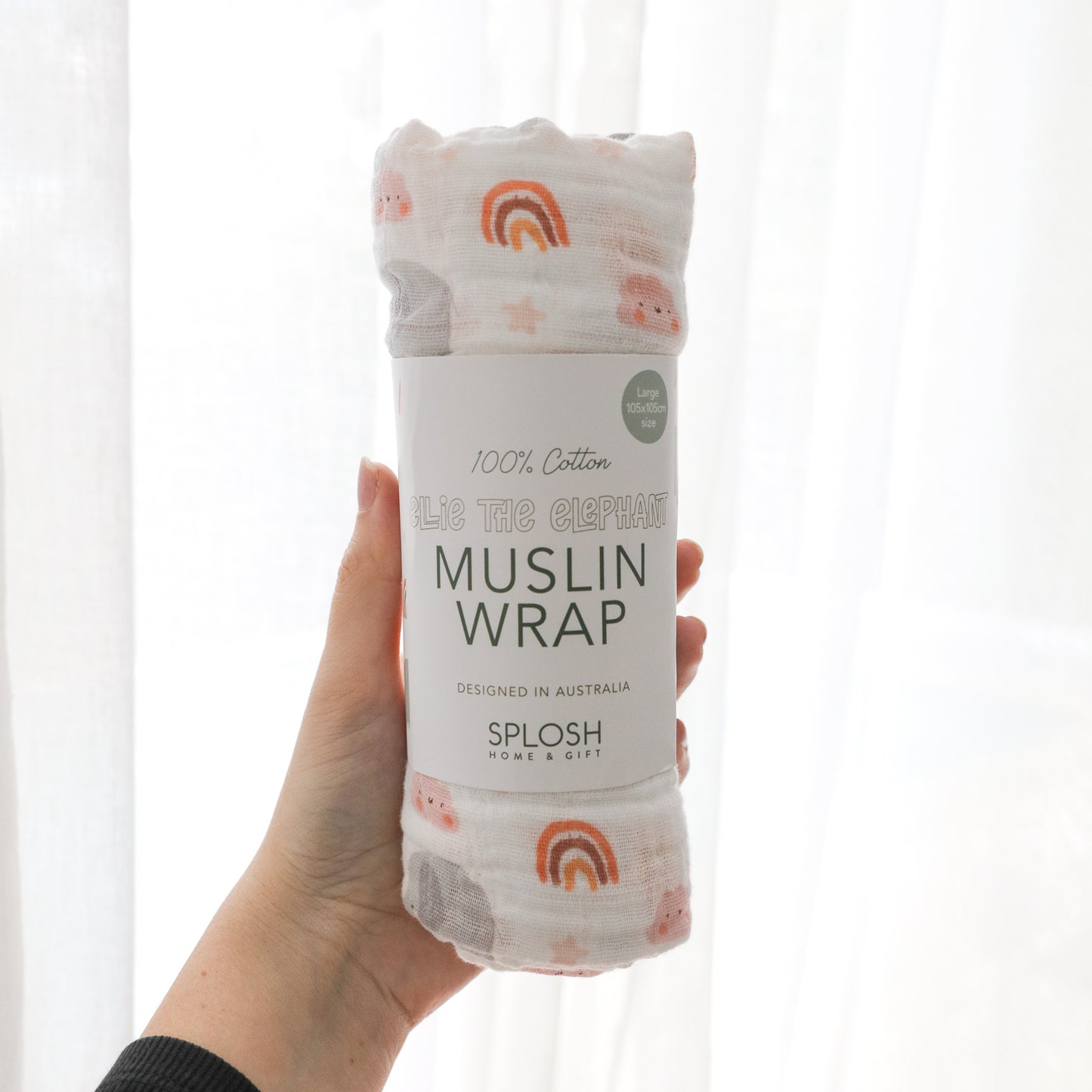 Ellie Elephant Muslin Wrap