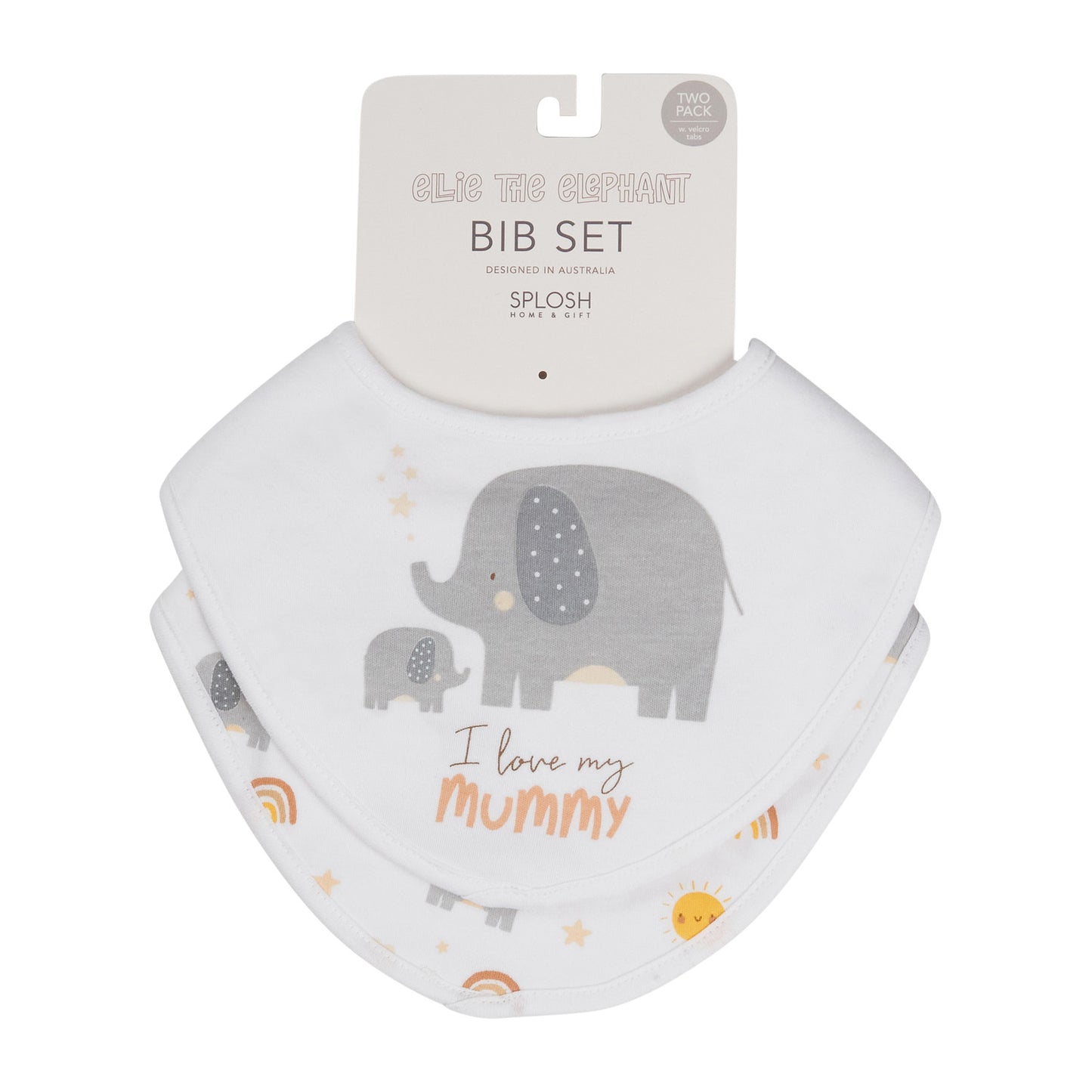 Ellie Elephant Bib 2pk