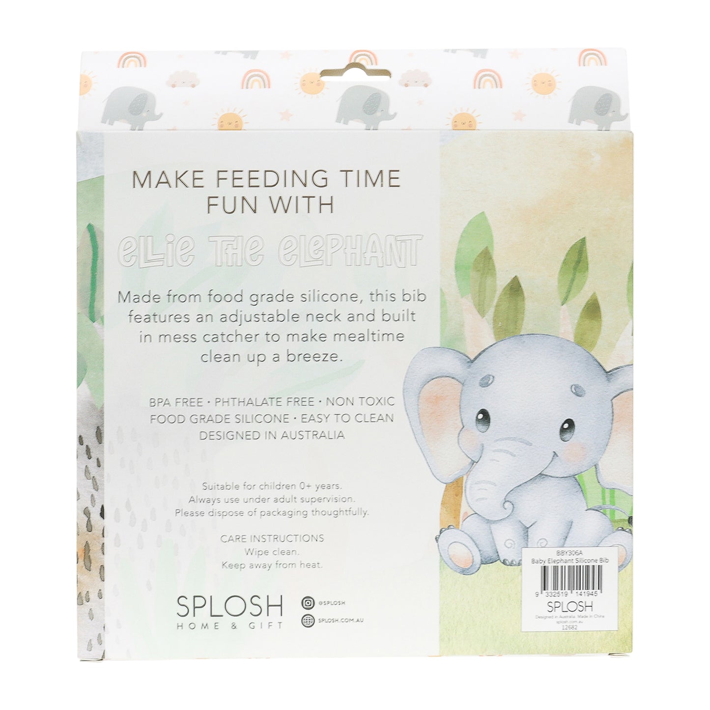 Ellie Elephant Silicone Bib