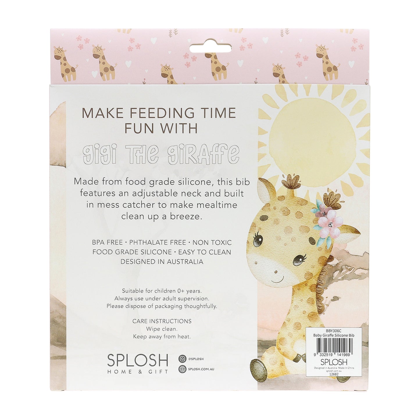 Gigi Giraffe Silicone Bib