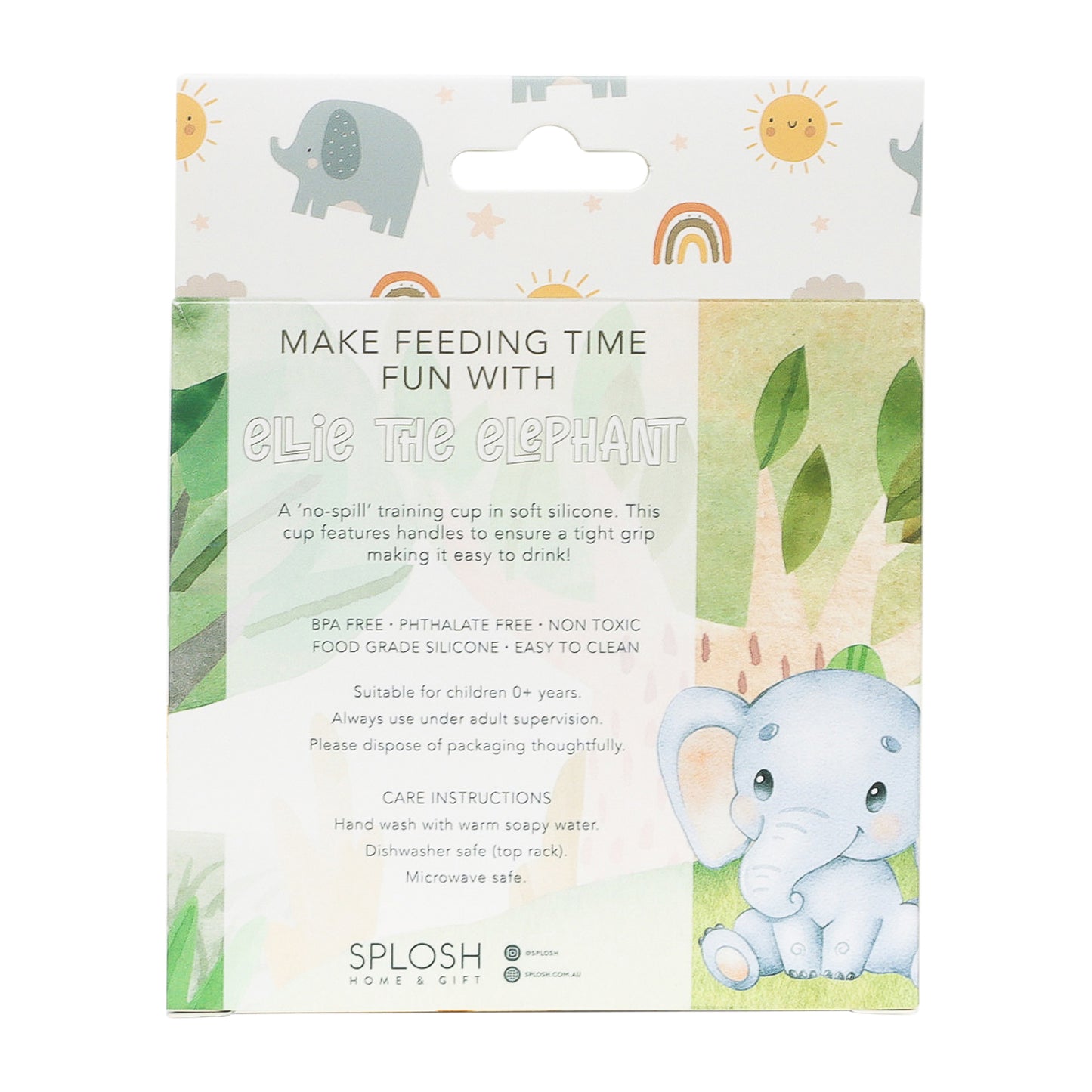 Ellie Elephant Silicone Sippy Cup