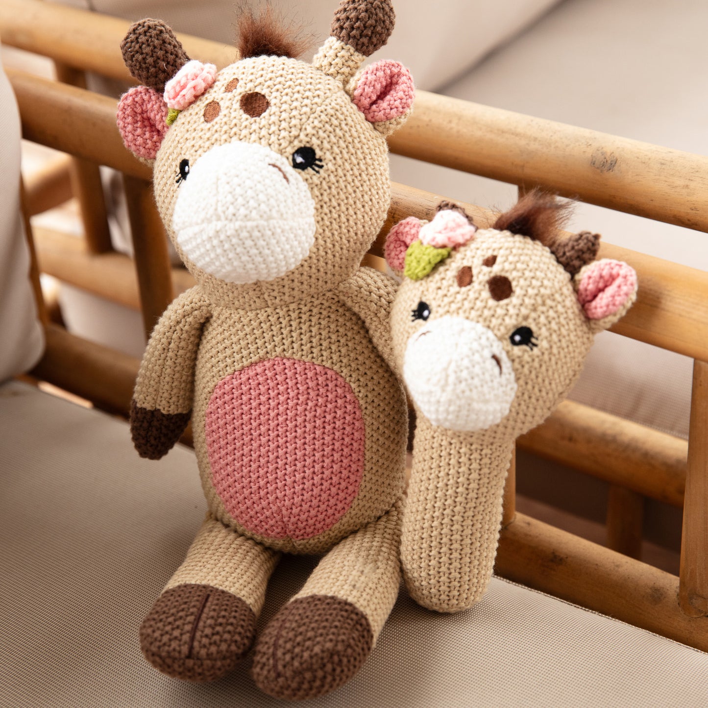 Gigi Giraffe Knitted Plush Rattle