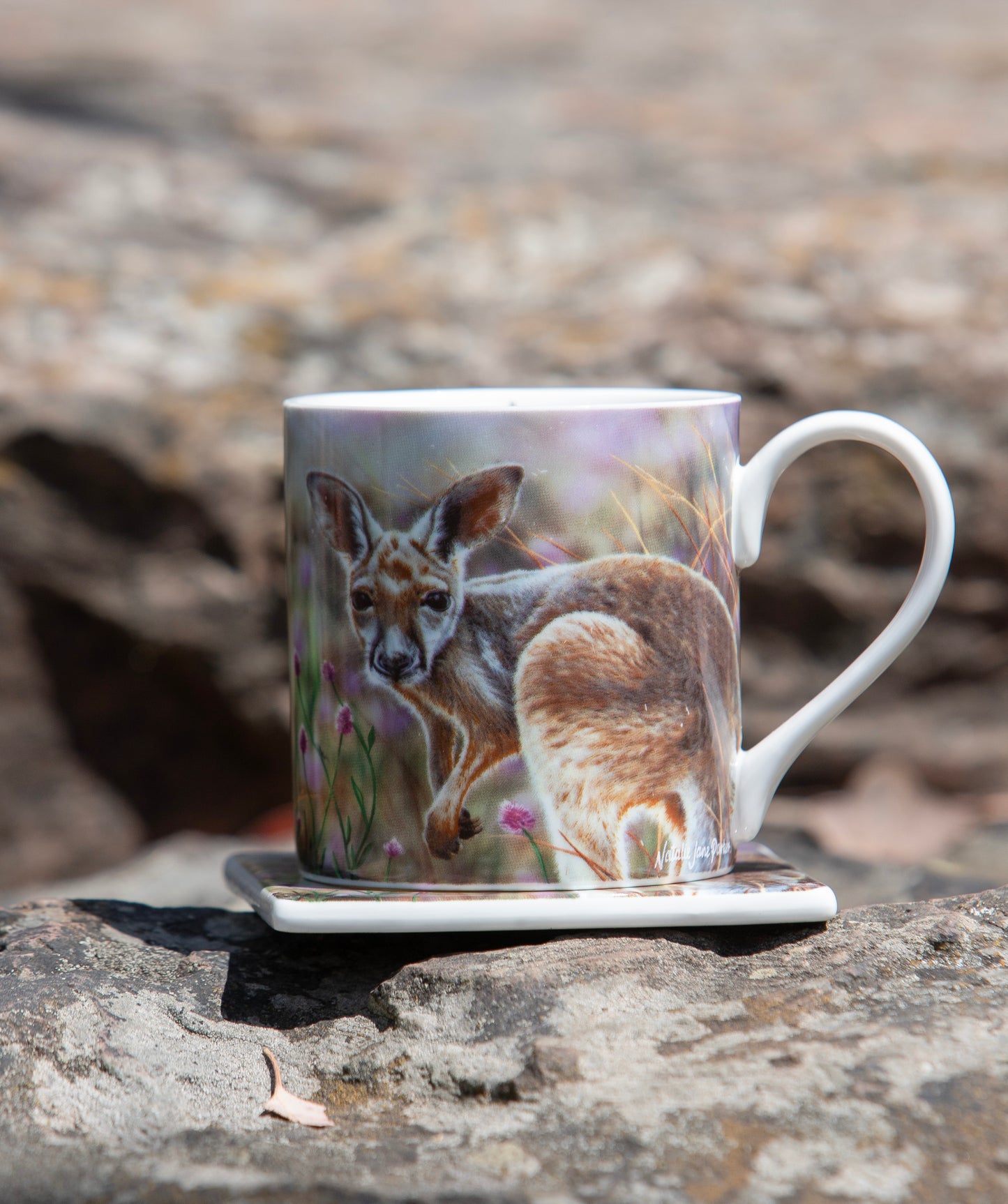 Babies Of The Bush - Kangaroo Joey Mug & Coaster Set