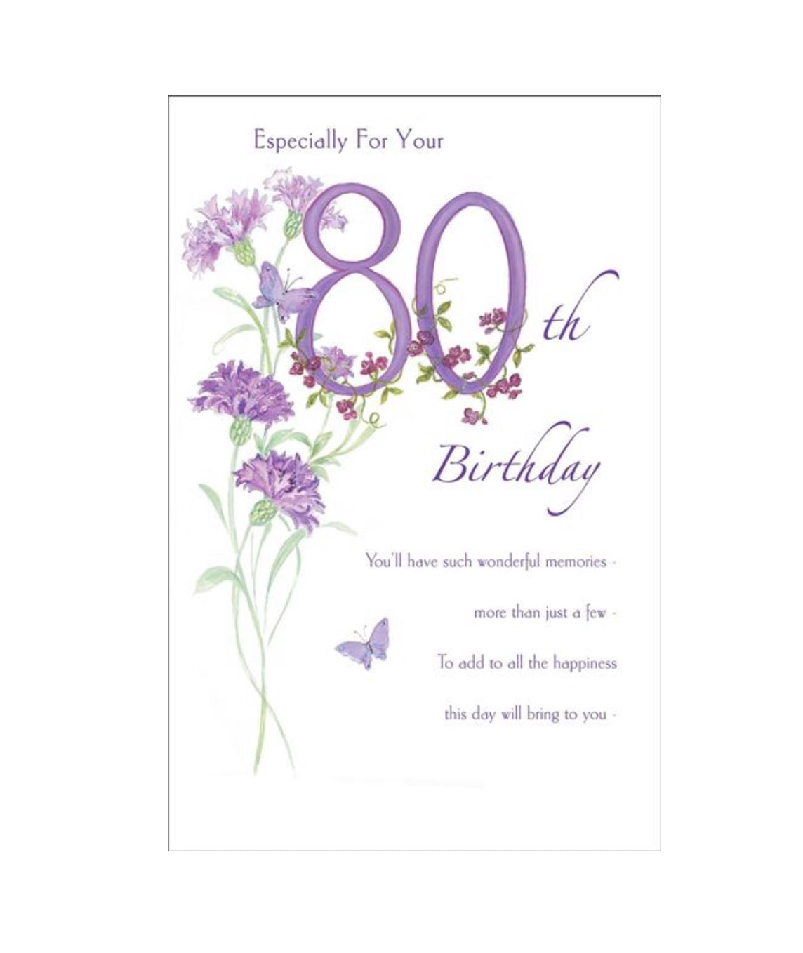 Card - Especially For Your 80th Birthday (Flowers)