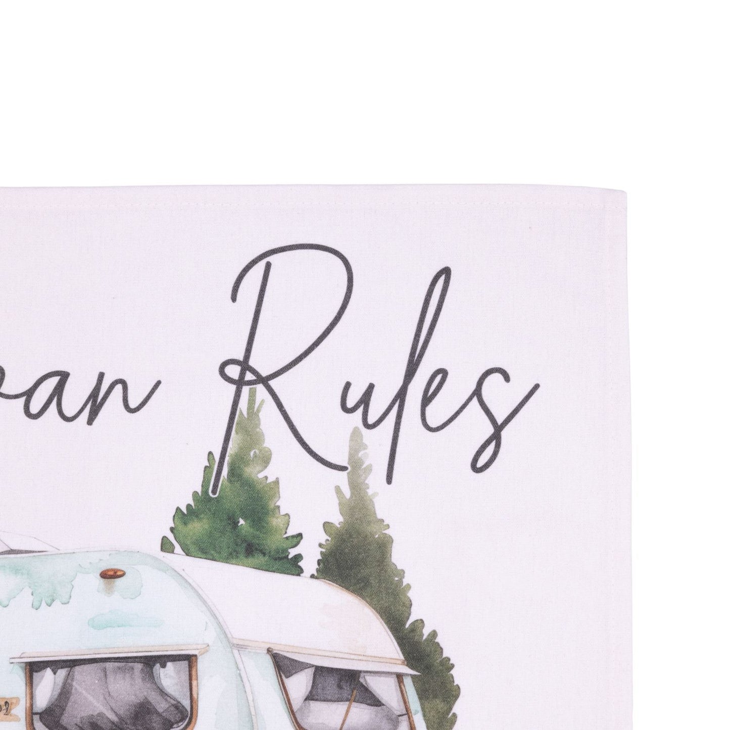 Caravan Rules Tea Towel