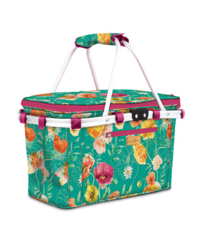 Picnic Basket - Bright Poppies
