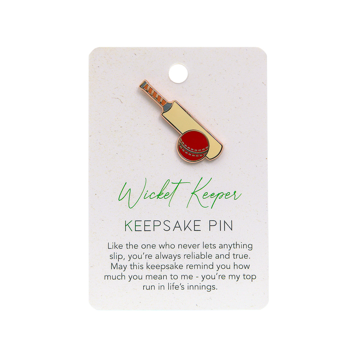 Champions Of Life - Wicket Keeper Keepsake Pin