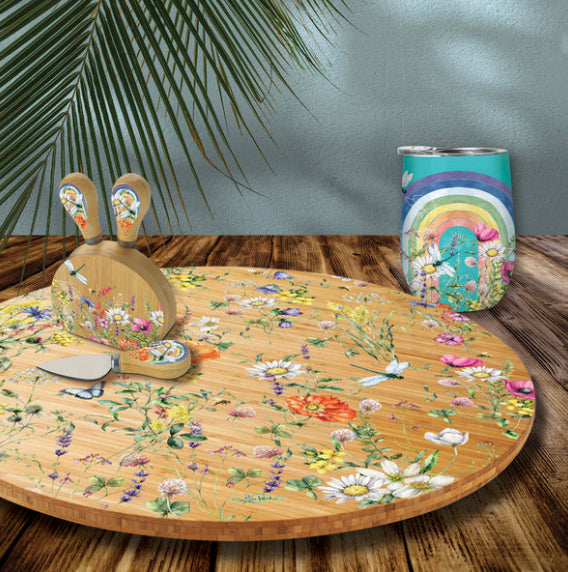 Wildflowers Bamboo Lazy Susan