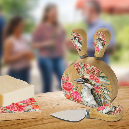 Cheese Knife Block - Waratah Kookaburra