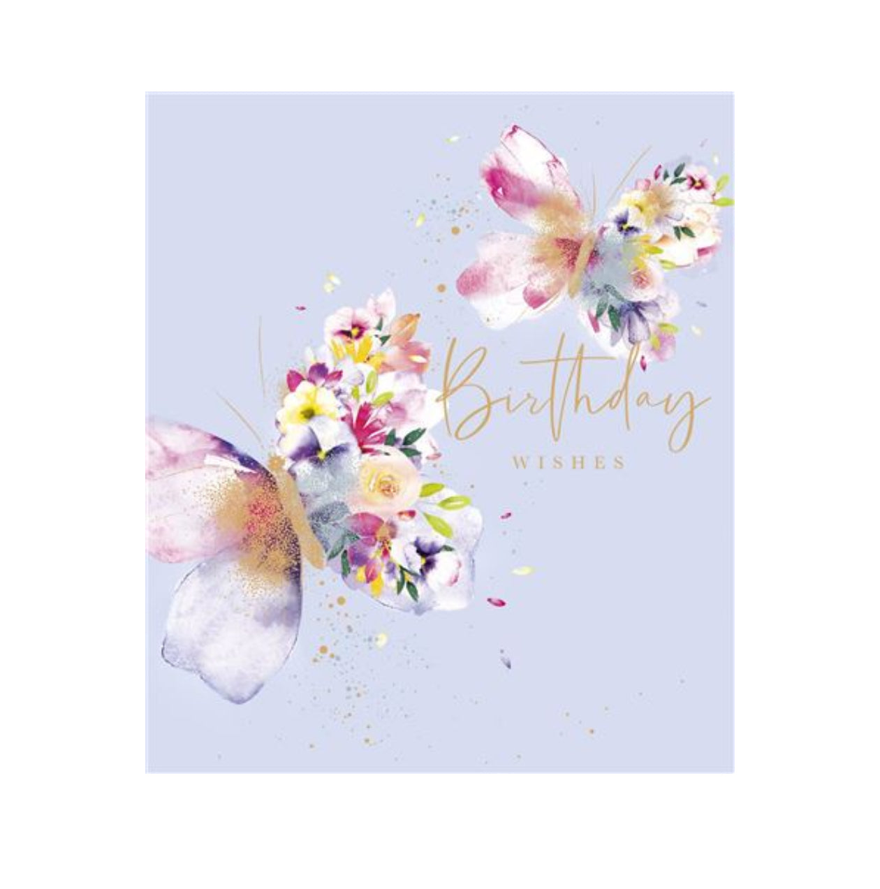 Card - Birthday Wishes (Floral Butterflies)