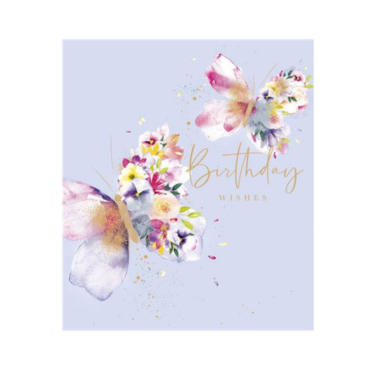 Card - Birthday Wishes (Floral Butterflies)