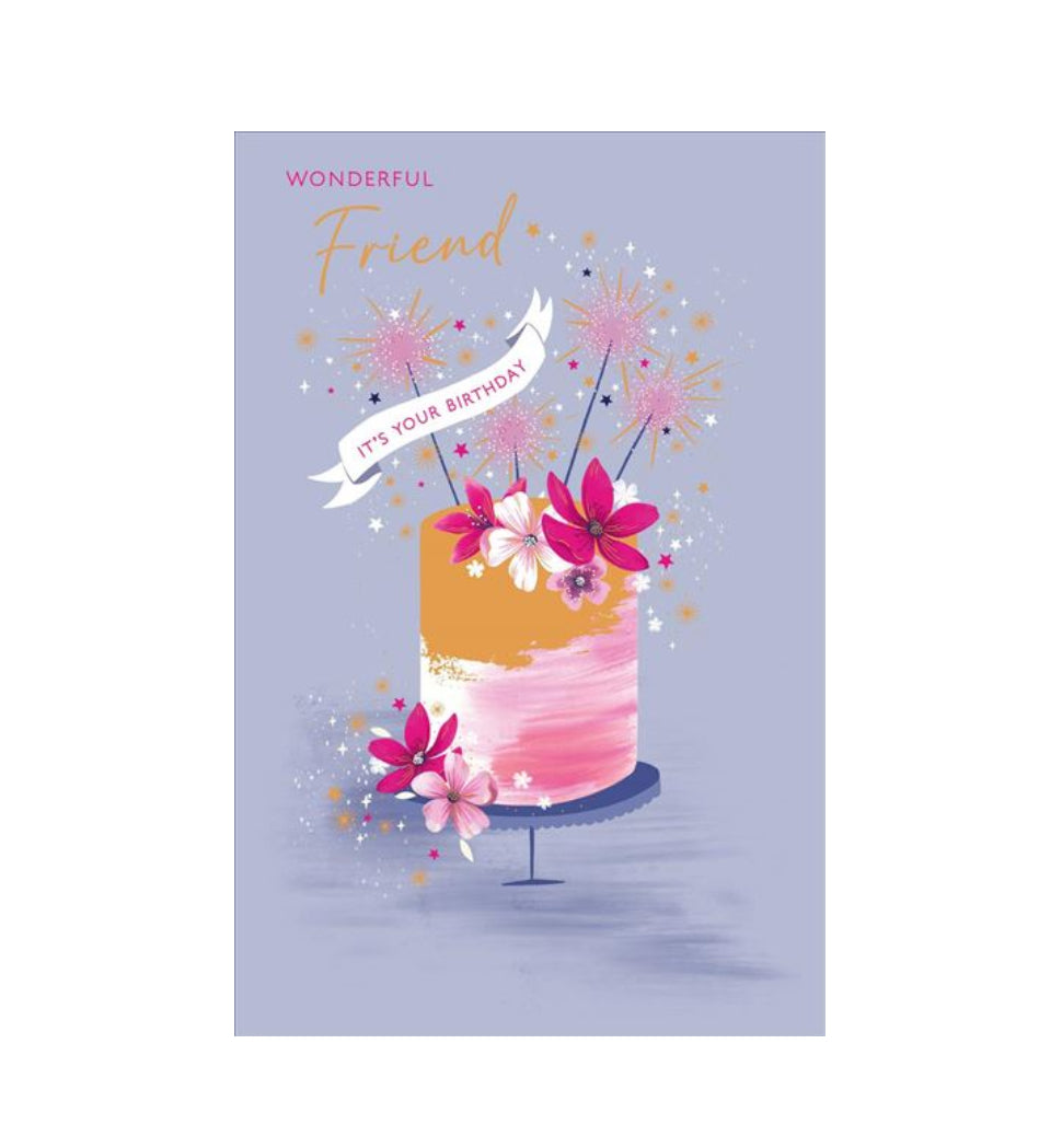 Card - Wonderful Friend, It’s Your Birthday (Cake)