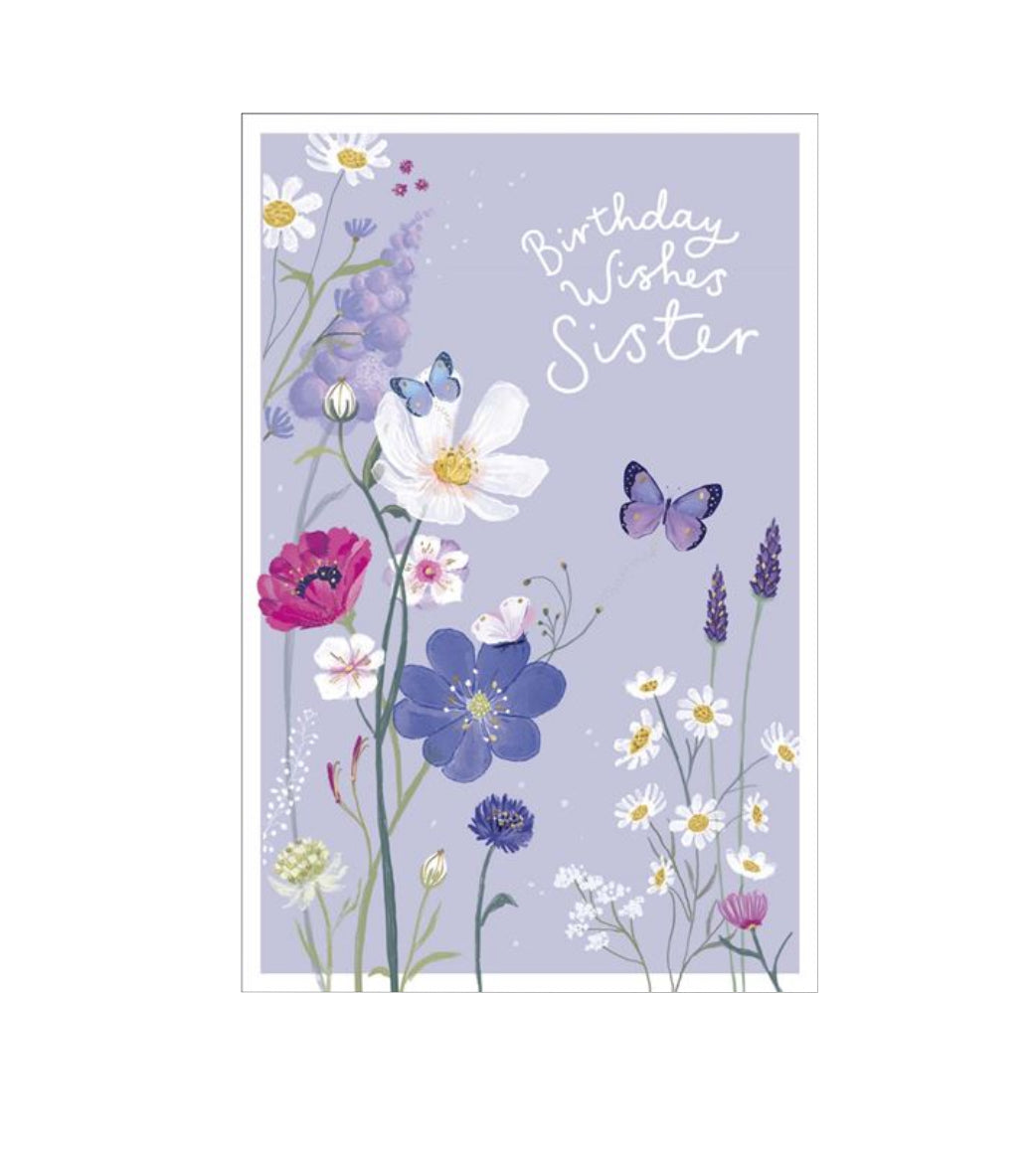 Card - Birthday Wishes, Sister (Flowers)