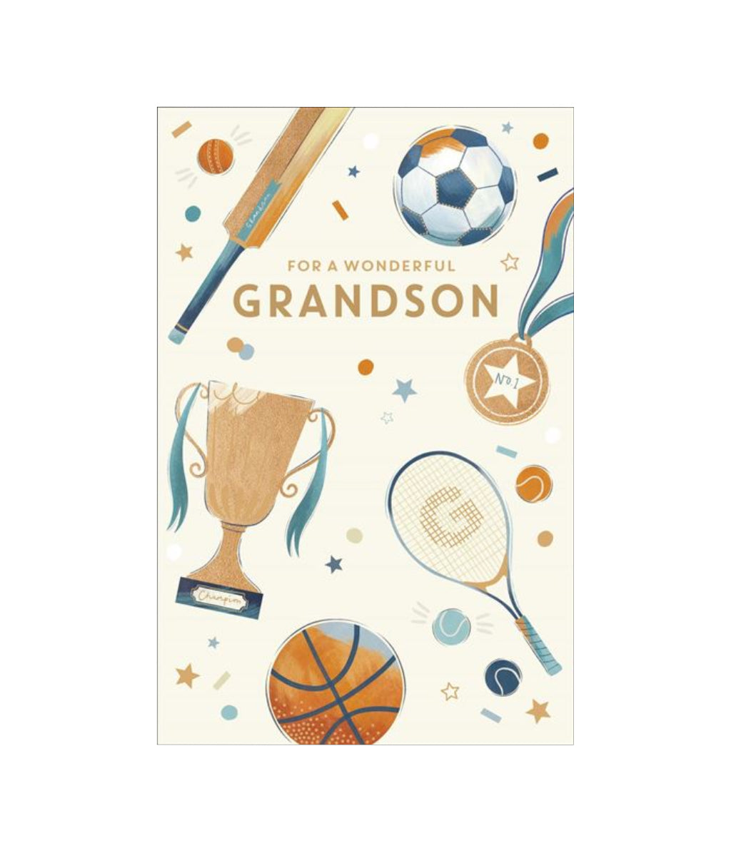 Card - For A Wonderful Grandson (Sports)