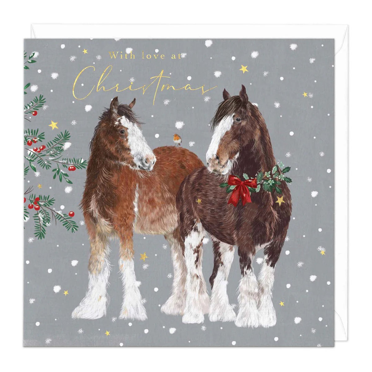 Whistlefish Christmas Card - Christmas Horses