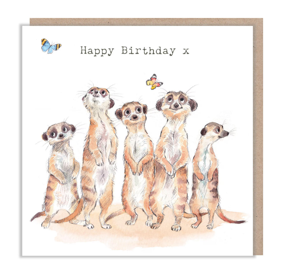 Paper Shed Design Card - Meerkats with Butterflies