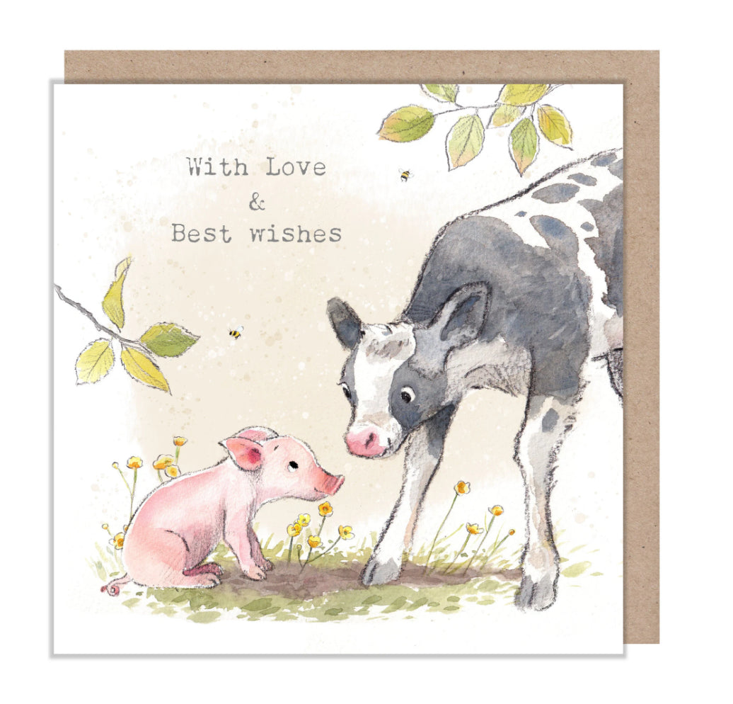 Paper Shed Design Card - Piglet and Calf