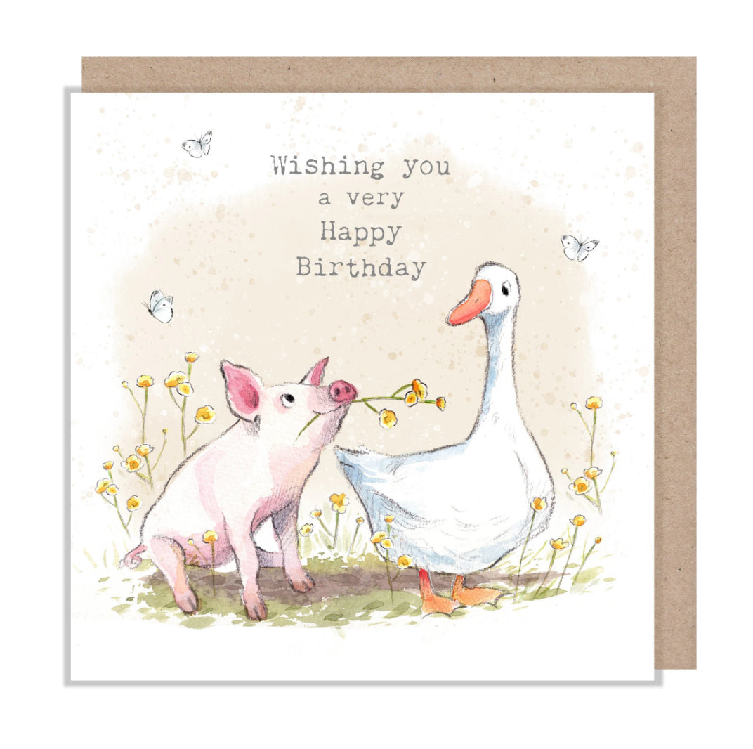 Paper Shed Design Card - Pig and Goose