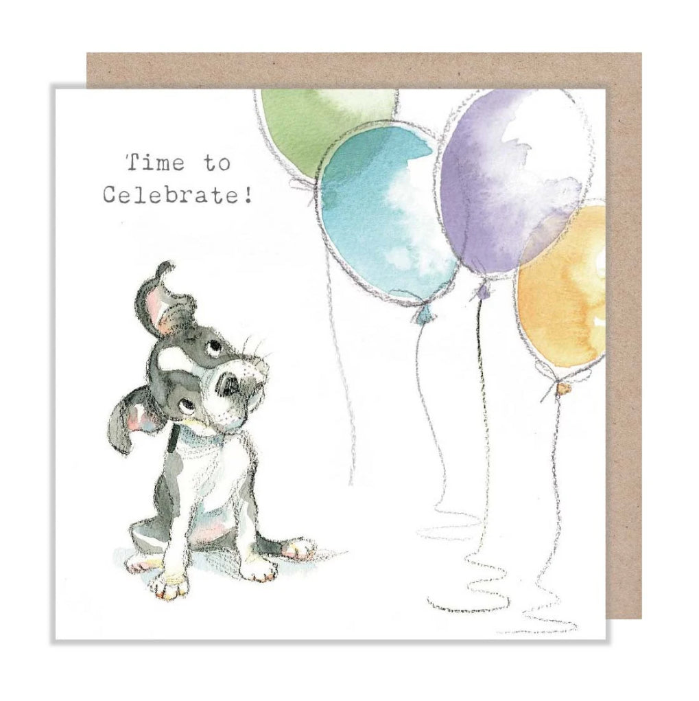 Paper Shed Design Card - Dog with Balloons