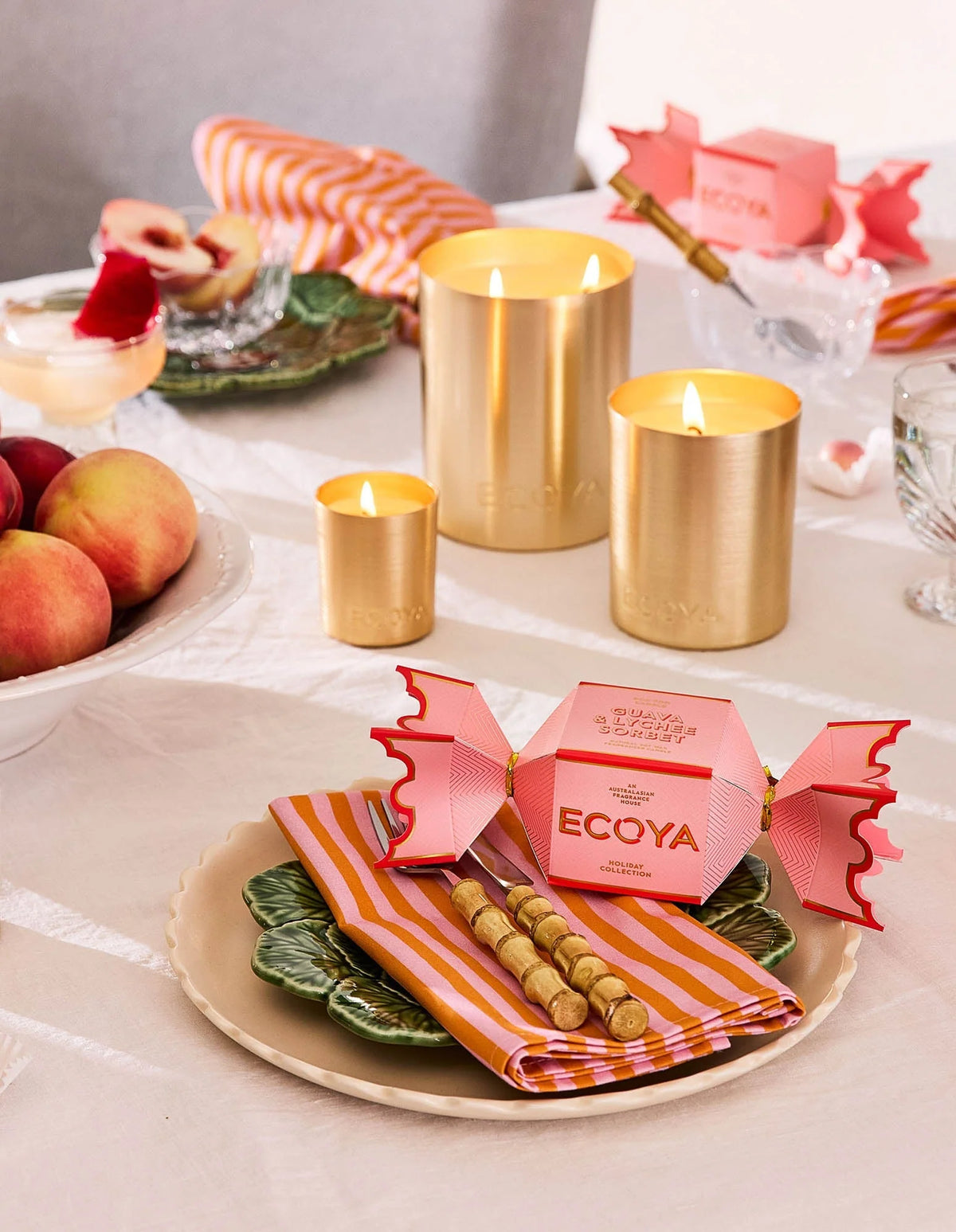 ECOYA Bon Bon Mini Tin Candle - Guava & Lychee Sorbet