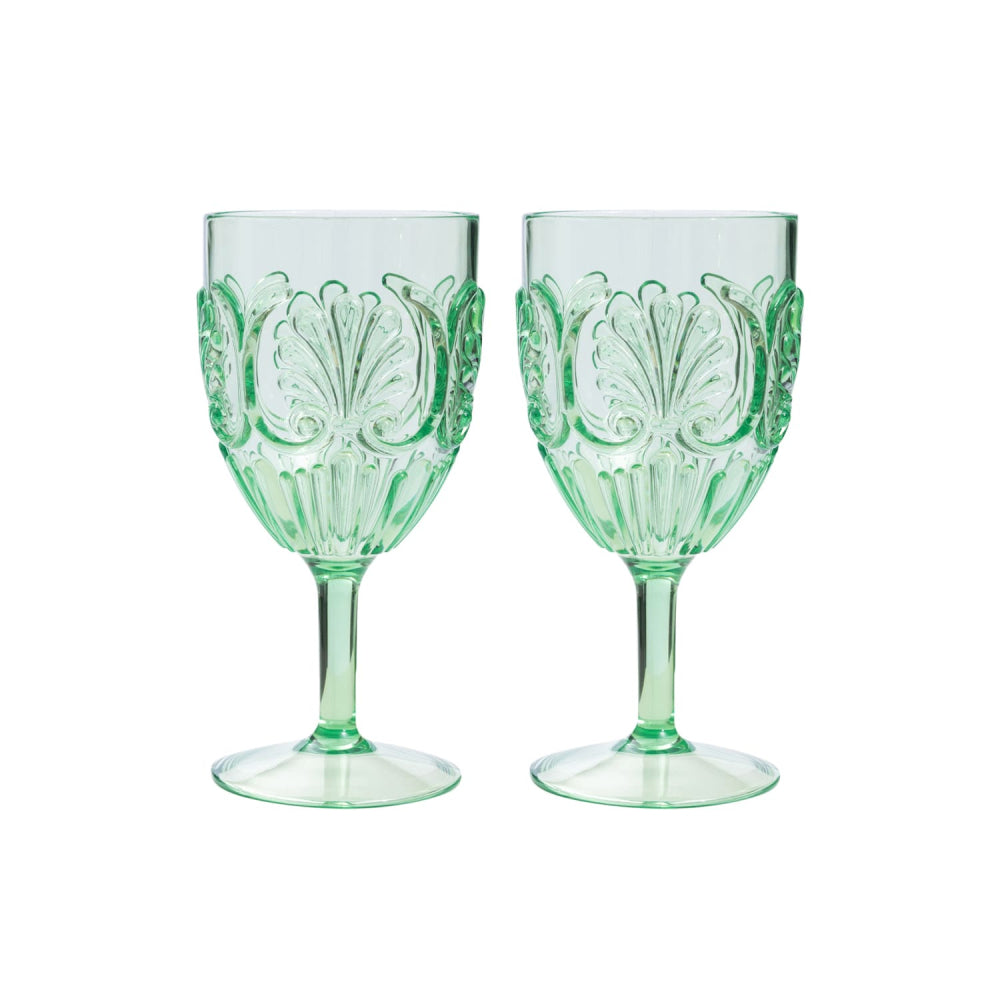 Green Outdoor Wine Glasses Set Of 2