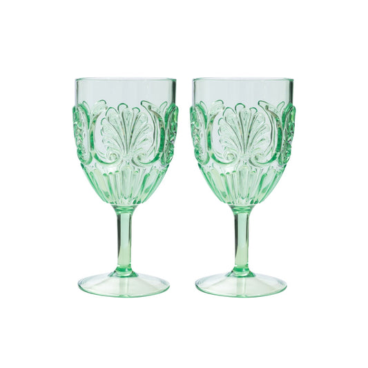 Green Outdoor Wine Glasses Set Of 2