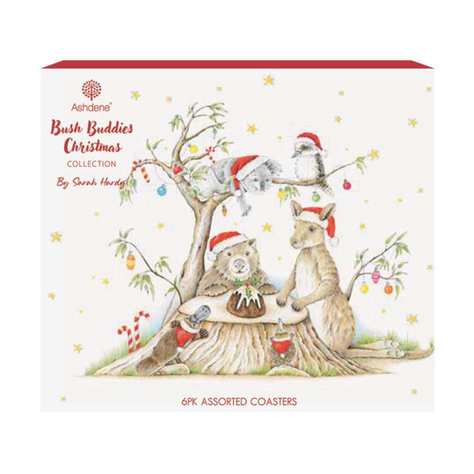 Bush Buddies Christmas - Assorted 6PK Coasters