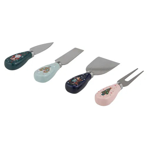 Christmas Cheese Knife Set of 4