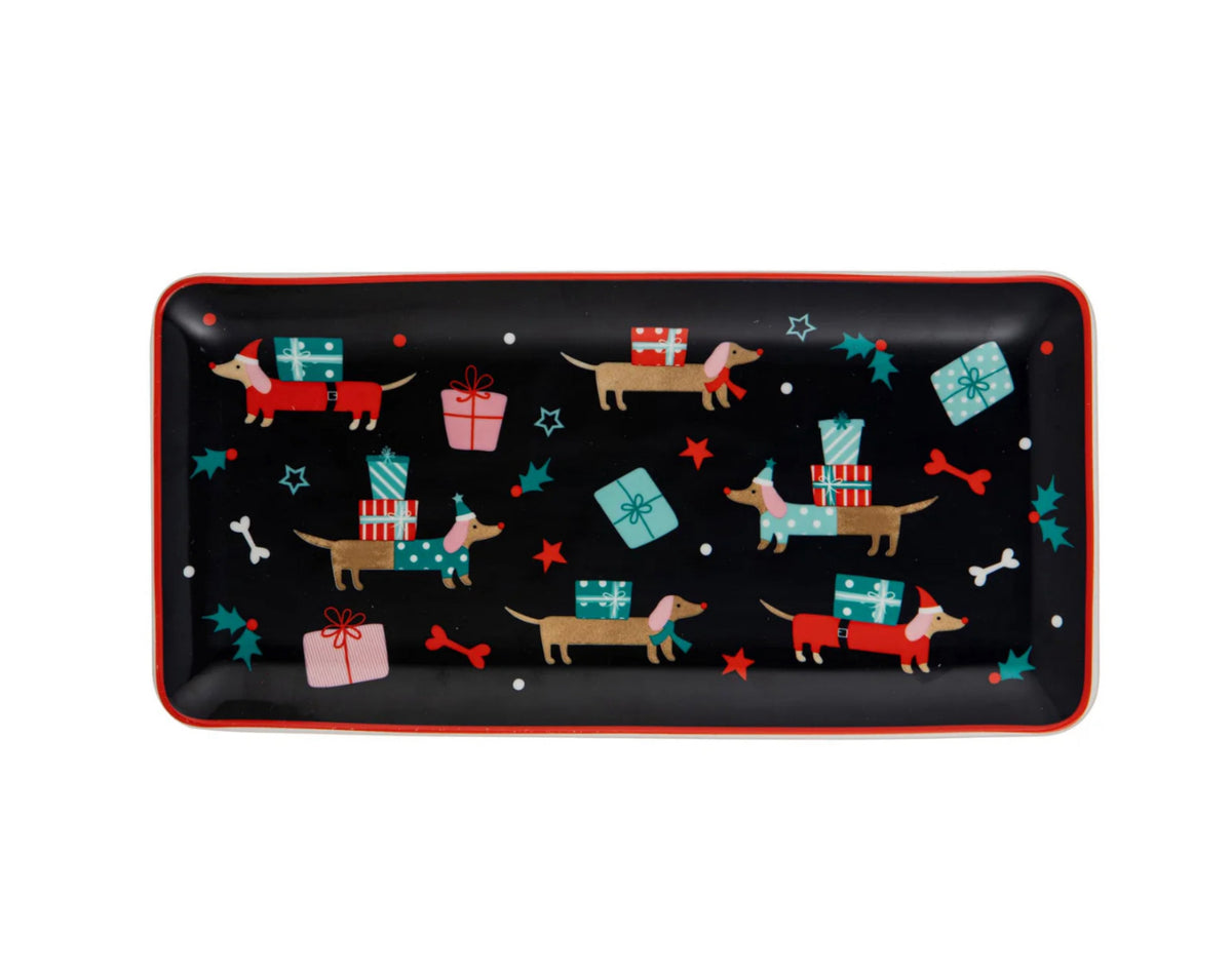 Christmas Dachshund Rectangular Platter