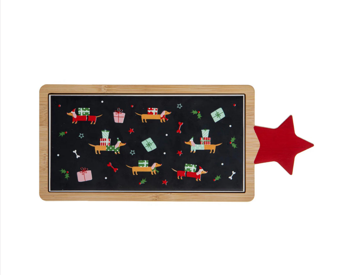 Christmas Dachshund Cheese Paddle