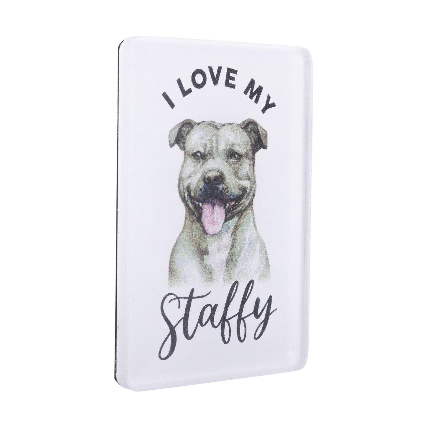 Pet Lovers Acrylic Magnet - Staffy