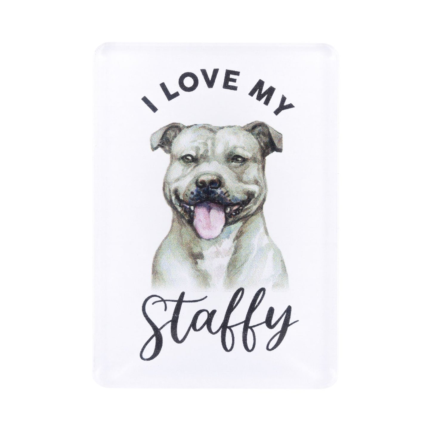 Pet Lovers Acrylic Magnet - Staffy