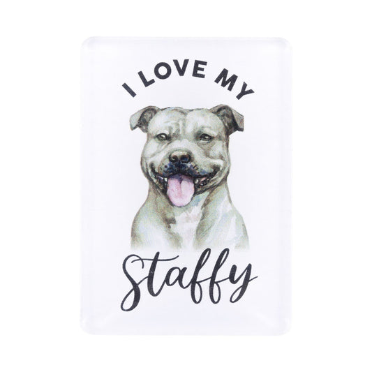 Pet Lovers Acrylic Magnet - Staffy