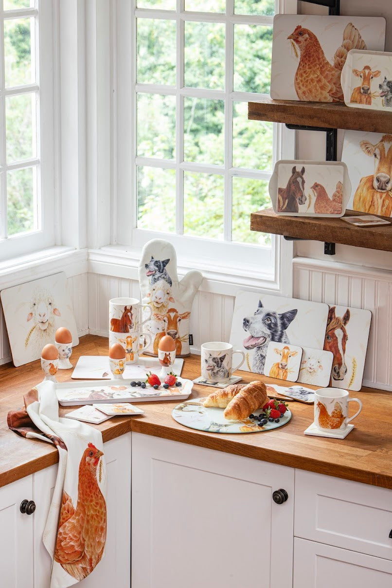 Farmyard Faces - Kelpie Ceramic Coaster